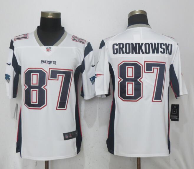 Men New England Patriots #87 Gronkowski White Vapor Untouchable Limited Playe NFL Jerseys